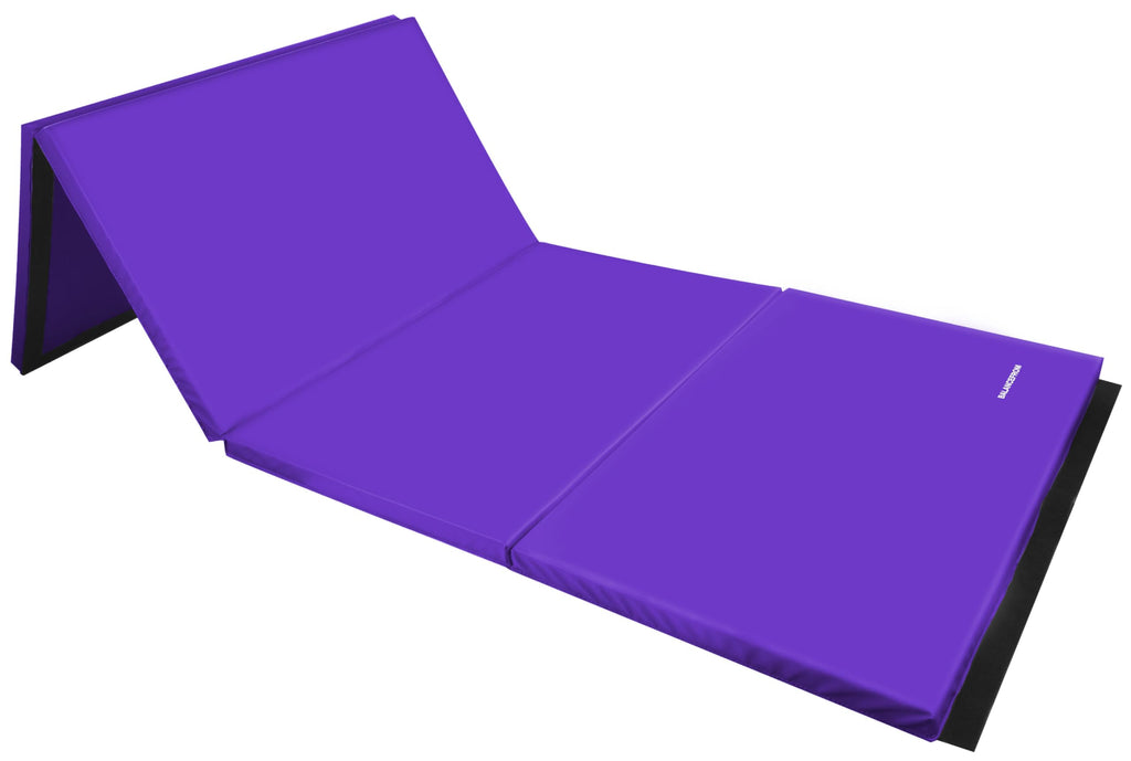 BalanceFrom 6x4 Feet 4-Panel Folding Gymnastics Mat – 2-Inch Thick Pad with Vinyl Surface and Carrying Handles for Tumbling, Yoga, Pilates, Home Workouts, and Martial Arts