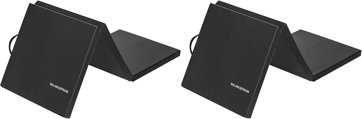 BalanceFrom 6x2 Ft 3-Panel Folding Gymnastics Mat – 2-In Thick Pad, 2 Pack