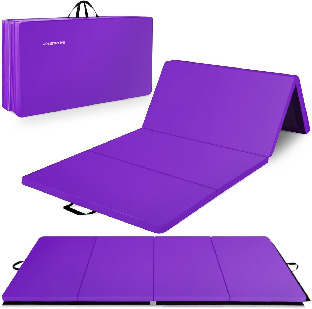 BalanceFrom 10x4 Feet 4-Panel Folding Gymnastics Mat – 2-Inch Thick Pad