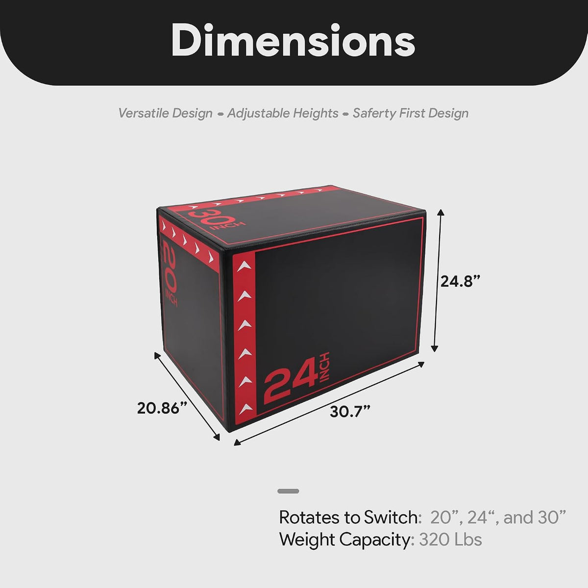 BalanceFrom 3-in-1 Foam Plyometric Jump Box for Home Gym, Multiple Heights