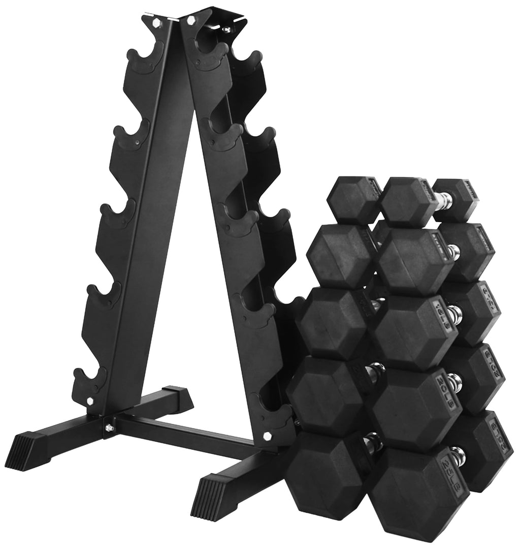 BalanceFrom Premium Rubber Encased Hex Dumbbell Sets, 46LBS Set, 60LBS Set, 100LBS Set