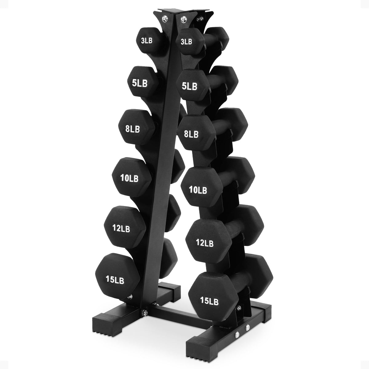 BalanceFrom Neoprene Dumbbell Set with Rack - Non-Slip Strength Training Weights for Home Gym & Fitness Equipment, Multiple Sizes