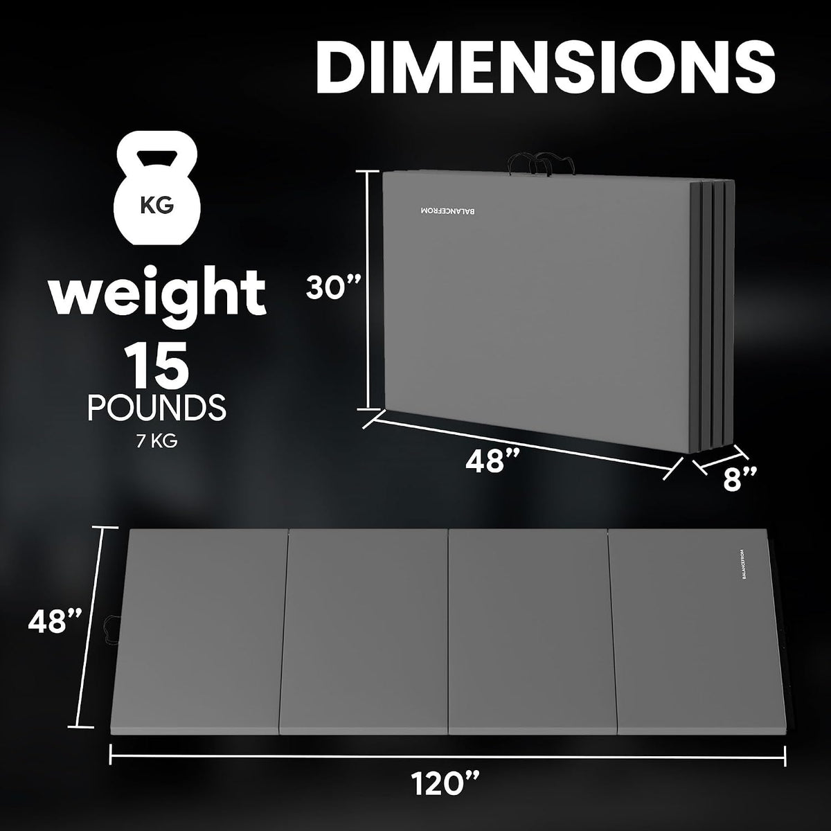 BalanceFrom 10x4 Feet 4-Panel Folding Gymnastics Mat – 2-Inch Thick Pad