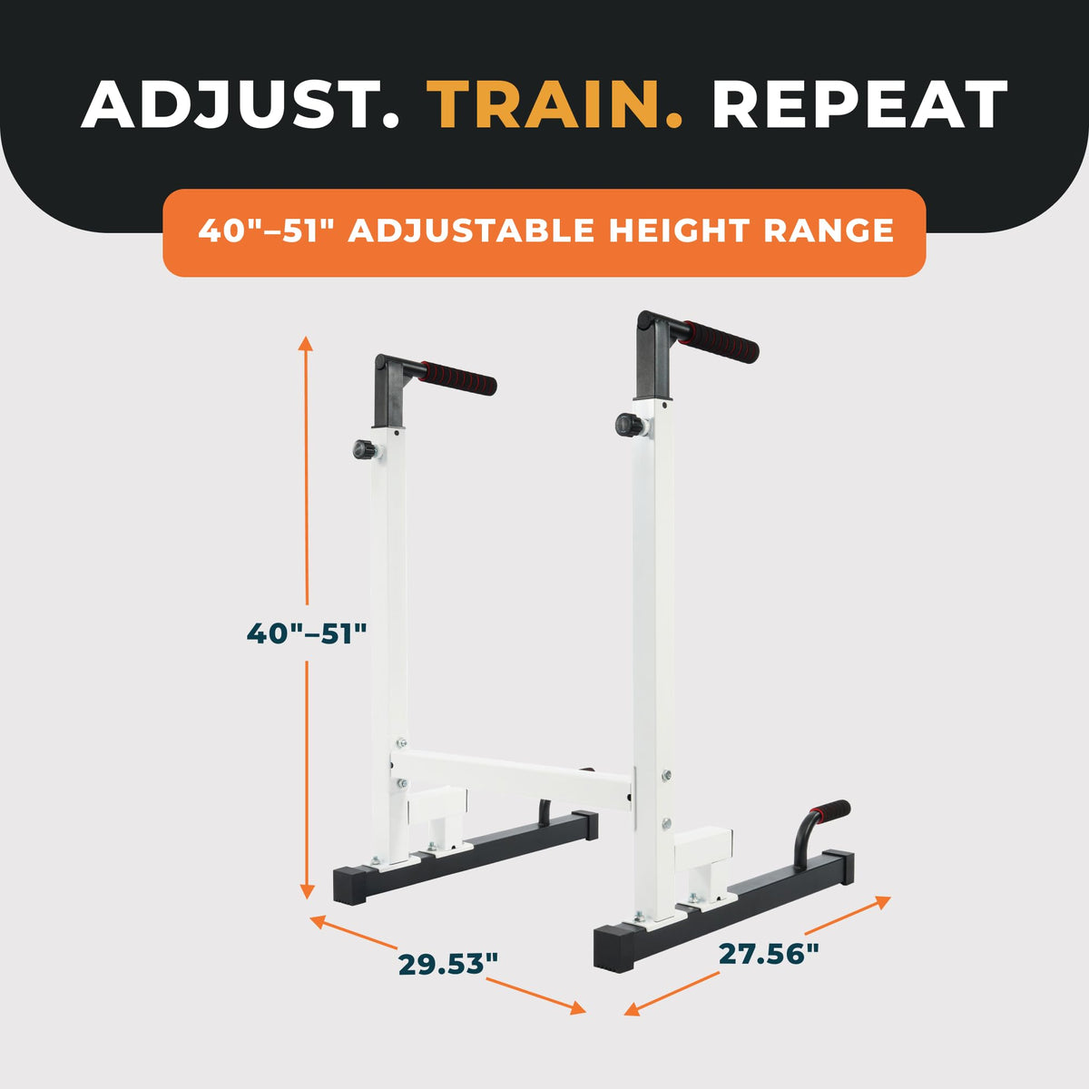 BalanceFrom Steel Frame Dip Station with Adjustable Height, 500 Pound Weight Capacity – Upper Body Workout Home Gym Equipment for Triceps, Push & Pull Ups, Leg Raises, and Bench Press