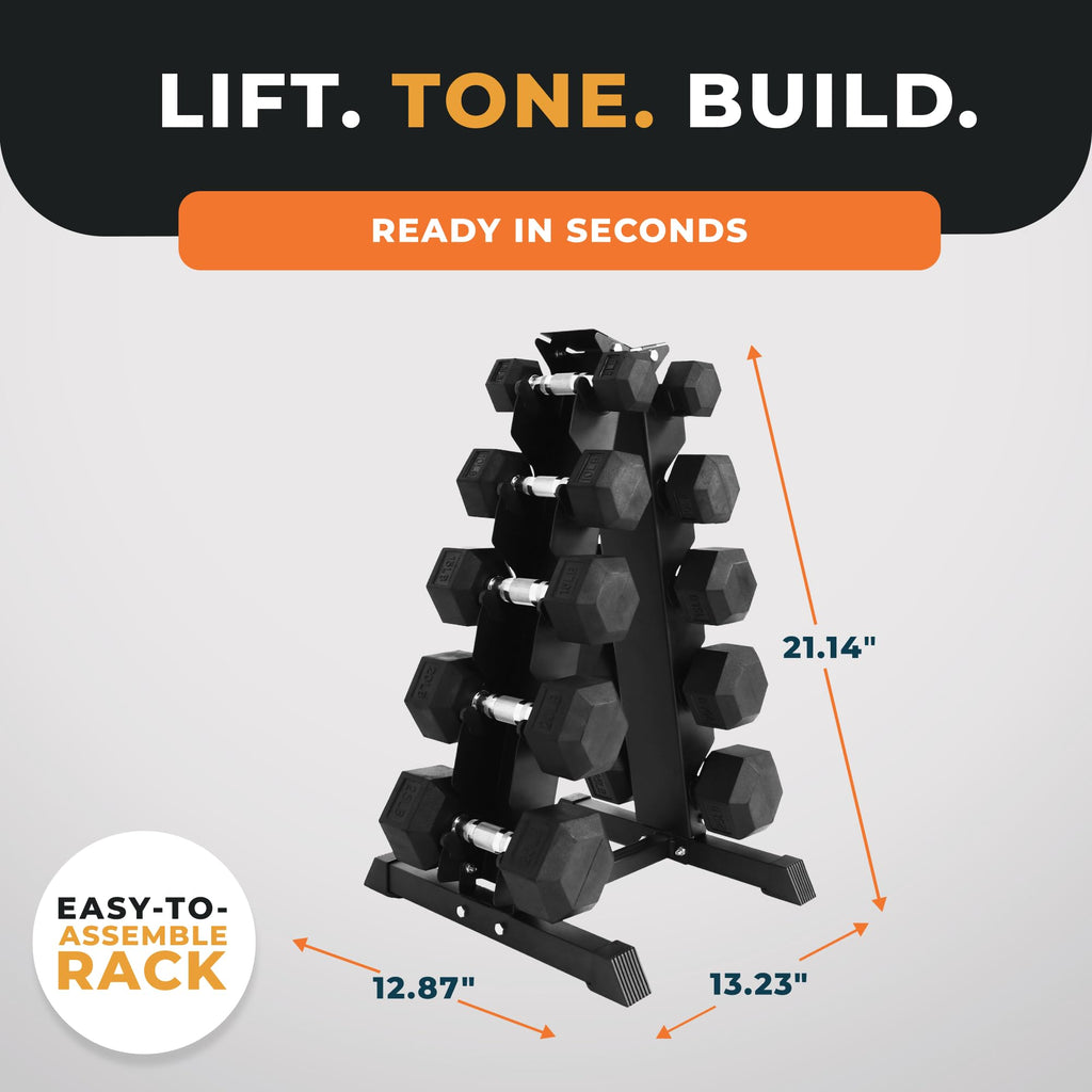 BalanceFrom Premium Rubber Encased Hex Dumbbell Sets, 46LBS Set, 60LBS Set, 100LBS Set
