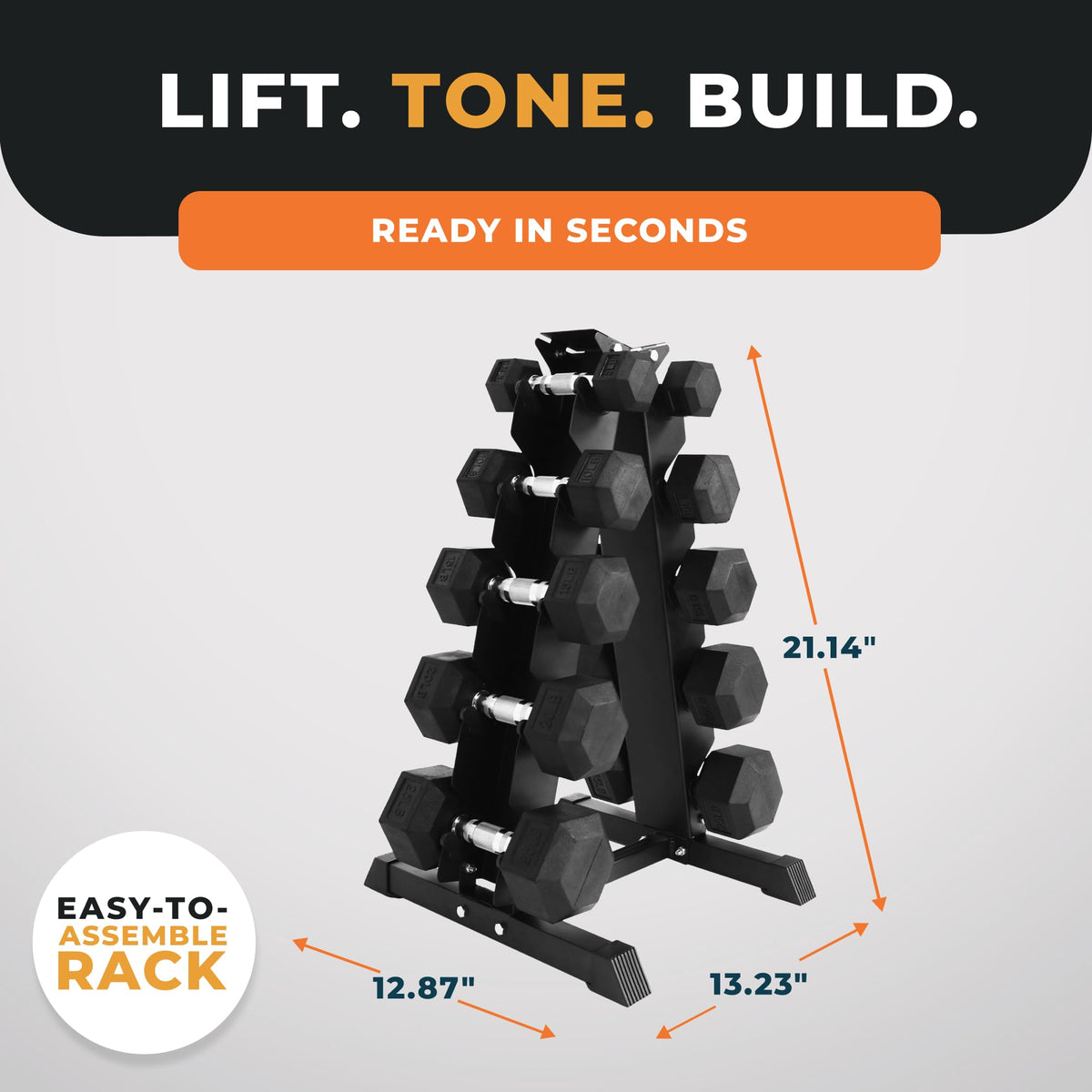 BalanceFrom Premium Rubber Encased Hex Dumbbell Sets, 46LBS Set, 60LBS Set, 100LBS Set