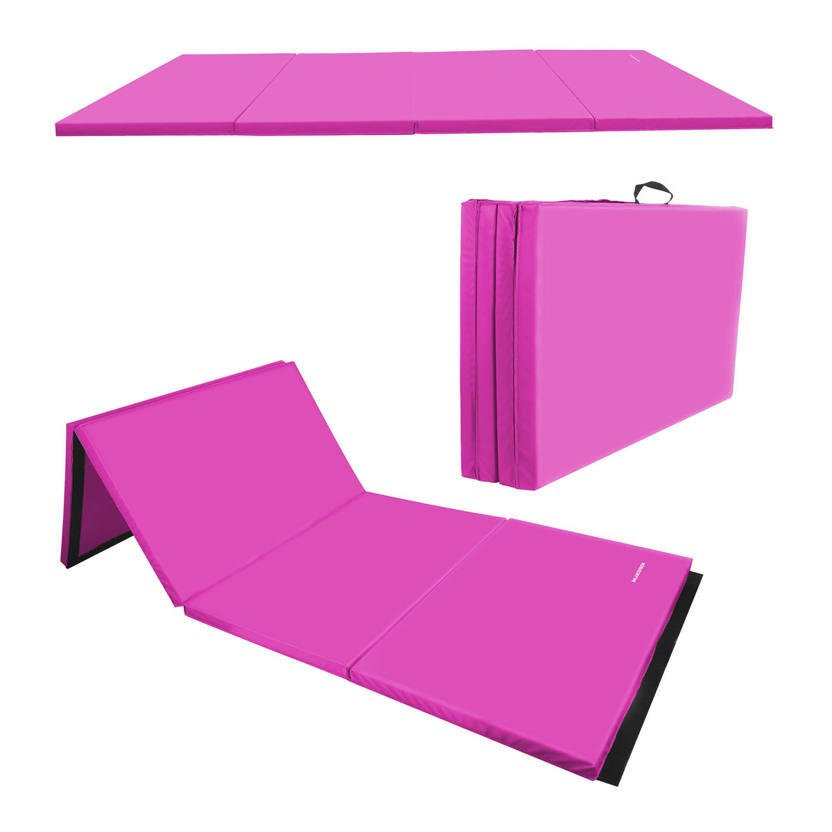 BalanceFrom 6x4 Feet 4-Panel Folding Gymnastics Mat – 2-Inch Thick Pad with Vinyl Surface and Carrying Handles for Tumbling, Yoga, Pilates, Home Workouts, and Martial Arts