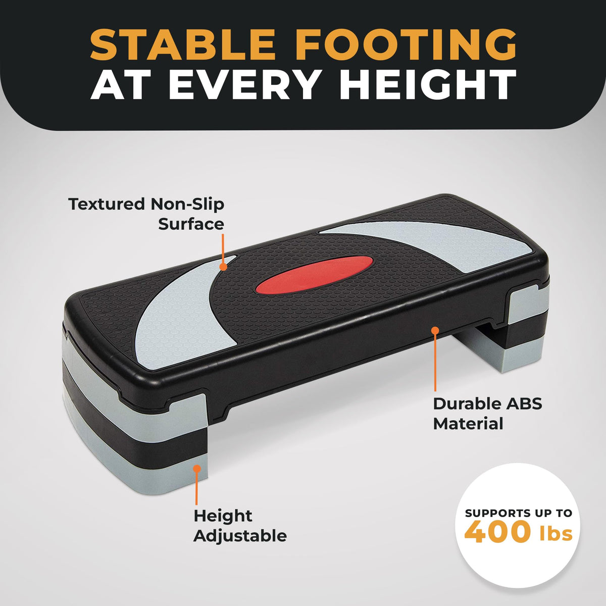 BalanceFrom 31-inch Aerobic Step Platform Trainer with 3 Adjustable Risers