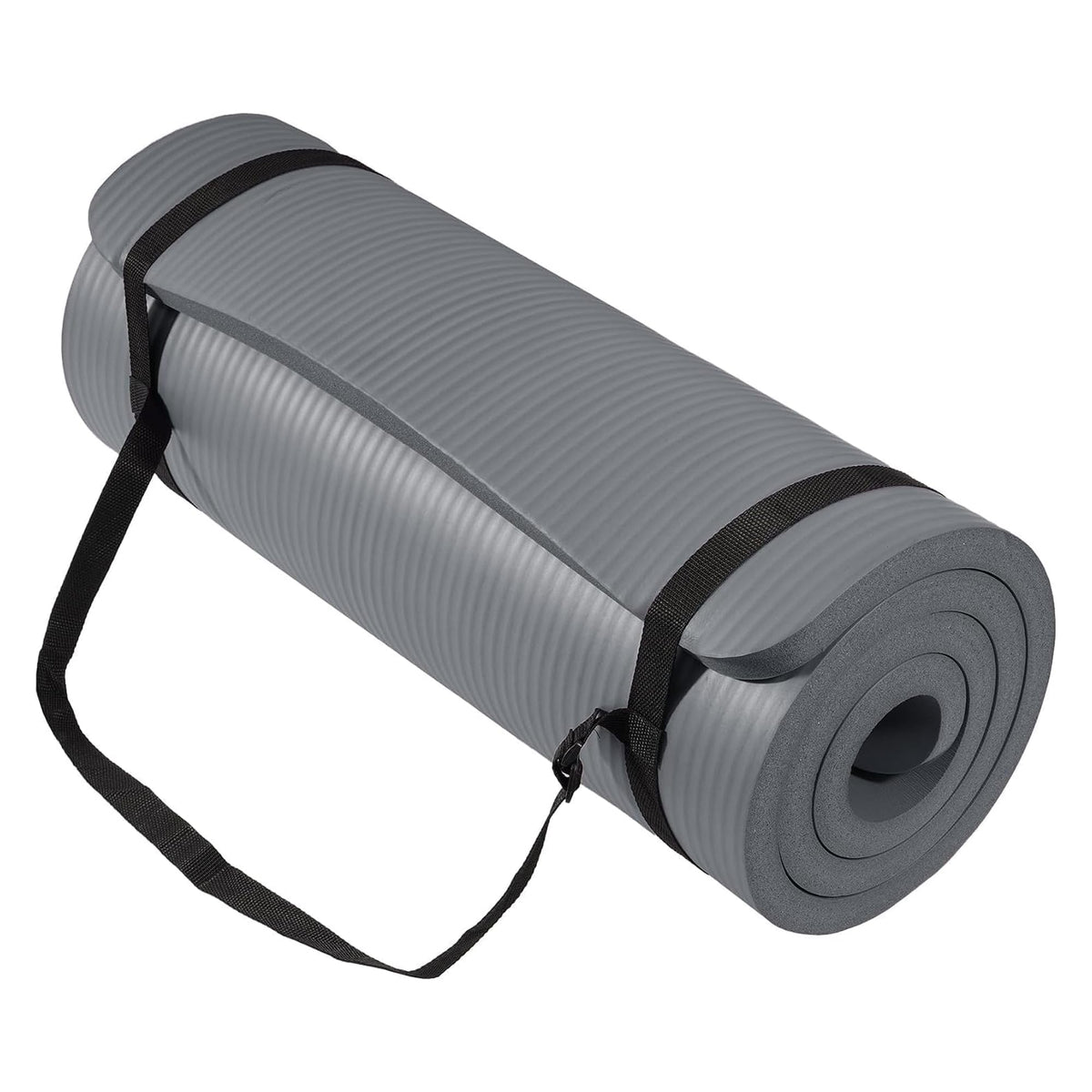 BalanceFrom All Purpose 1-Inch Extra Thick High Density Anti-Tear Exercise Yoga Mat with Carrying Strap, Multiple Colors
