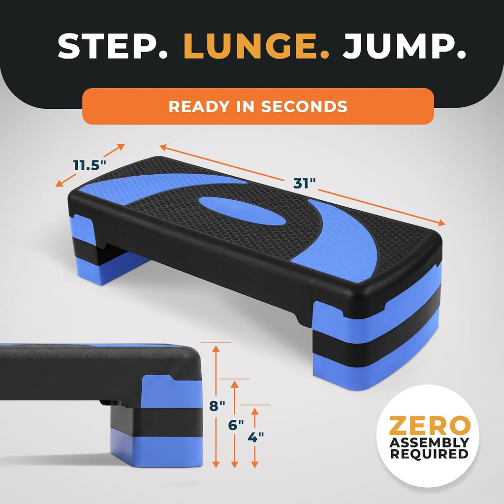 BalanceFrom 31-inch Aerobic Step Platform Trainer with 3 Adjustable Risers