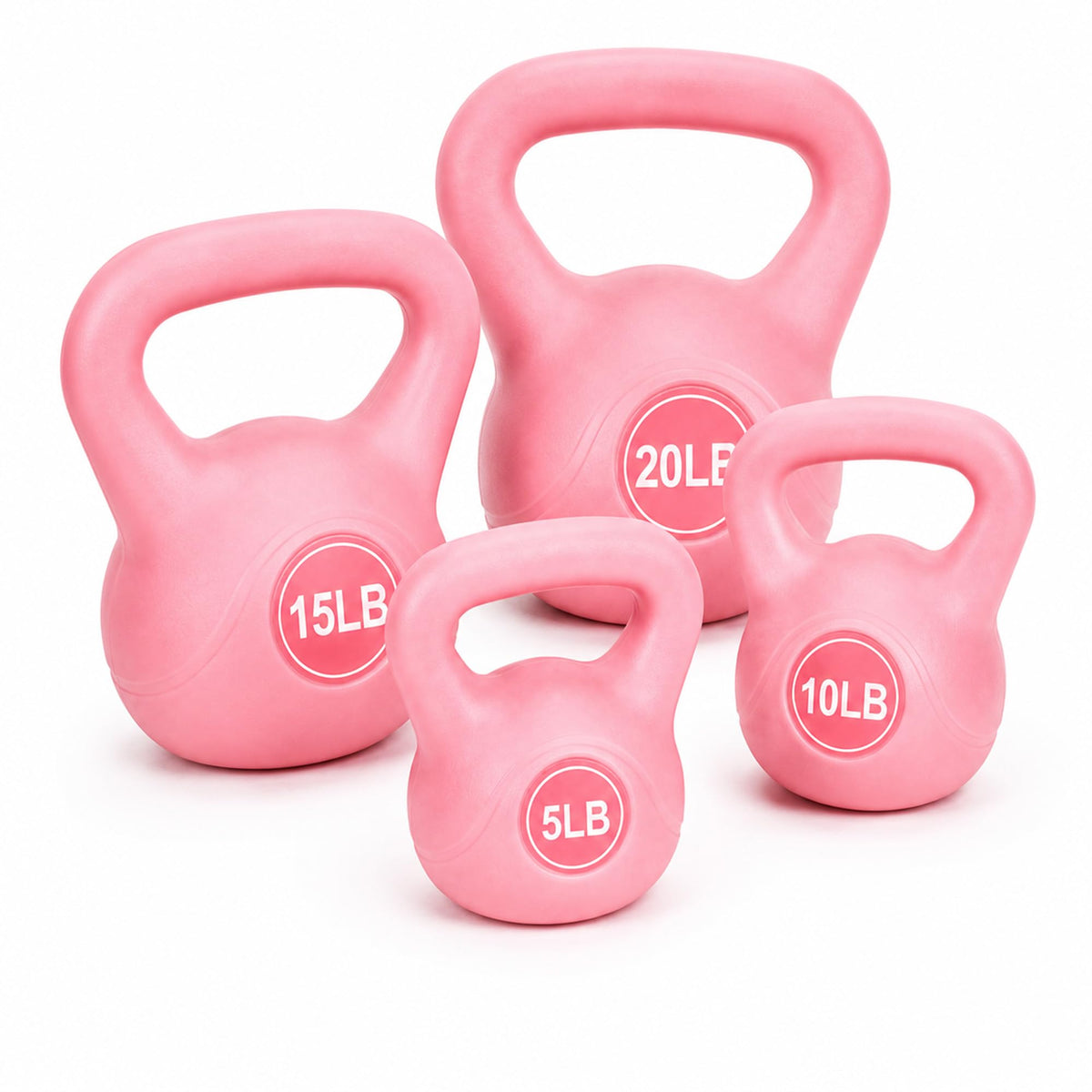 BalanceFrom Vinyl Kettlebell Set, 30/45/50/75 Pound Options – Cement-Filled Strength Training Weights with Ergonomic Grip and Color Coding for Full Body Fitness at Home or Gym