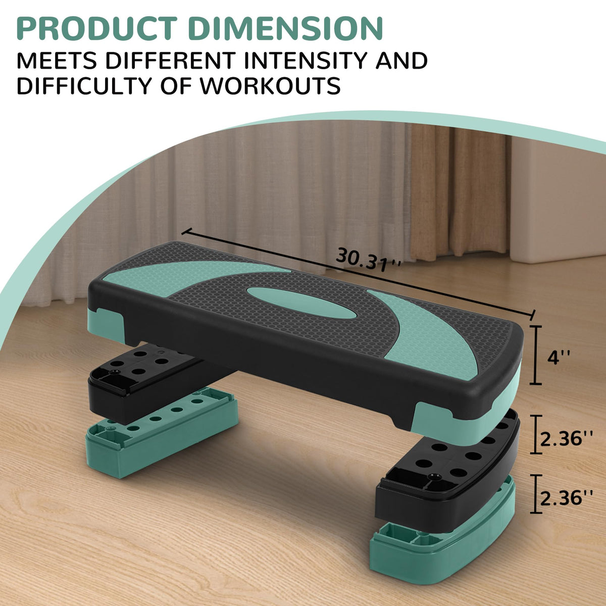 BalanceFrom 31-inch Aerobic Step Platform Trainer with 3 Adjustable Risers