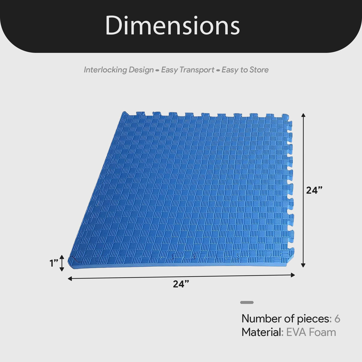 BalanceFrom Puzzle Exercise Mat 1/2" Thick, EVA Interlocking Foam Floor