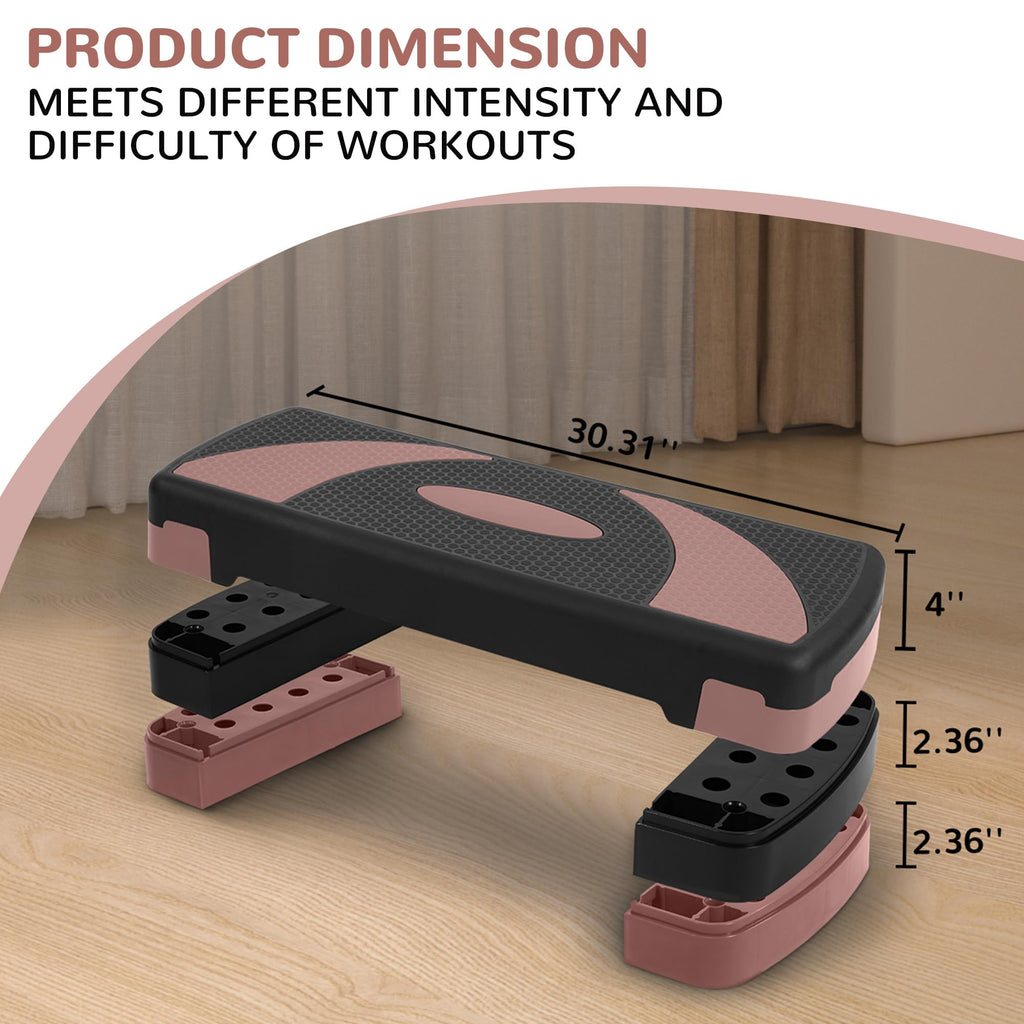 BalanceFrom 31-inch Aerobic Step Platform Trainer with 3 Adjustable Risers