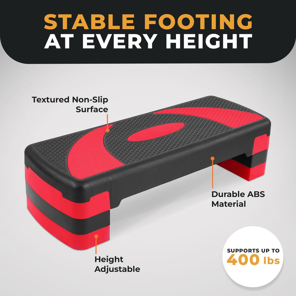 BalanceFrom 31-inch Aerobic Step Platform Trainer with 3 Adjustable Risers