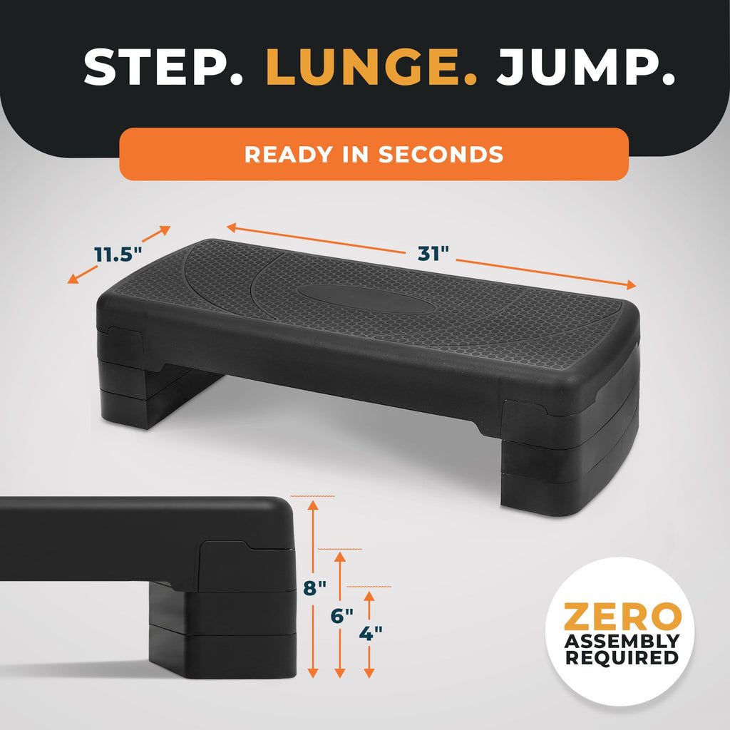 BalanceFrom 31-inch Aerobic Step Platform Trainer with 3 Adjustable Risers