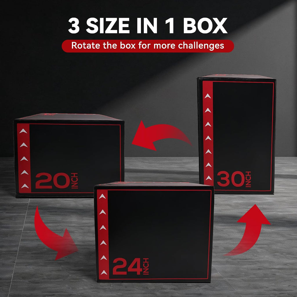 BalanceFrom 3-in-1 Foam Plyometric Jump Box for Home Gym, Multiple Heights