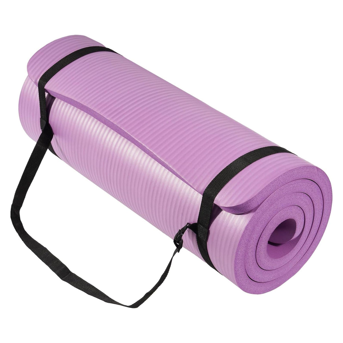 BalanceFrom All Purpose 1-Inch Extra Thick High Density Anti-Tear Exercise Yoga Mat with Carrying Strap, Multiple Colors