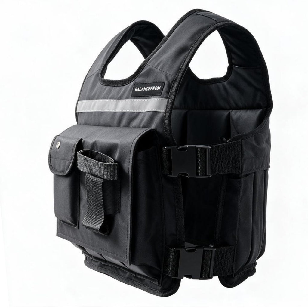BalanceFrom Tactical Vest Quick Release Lightweight Vest Adjustable Breathable Weighted Vest for Training