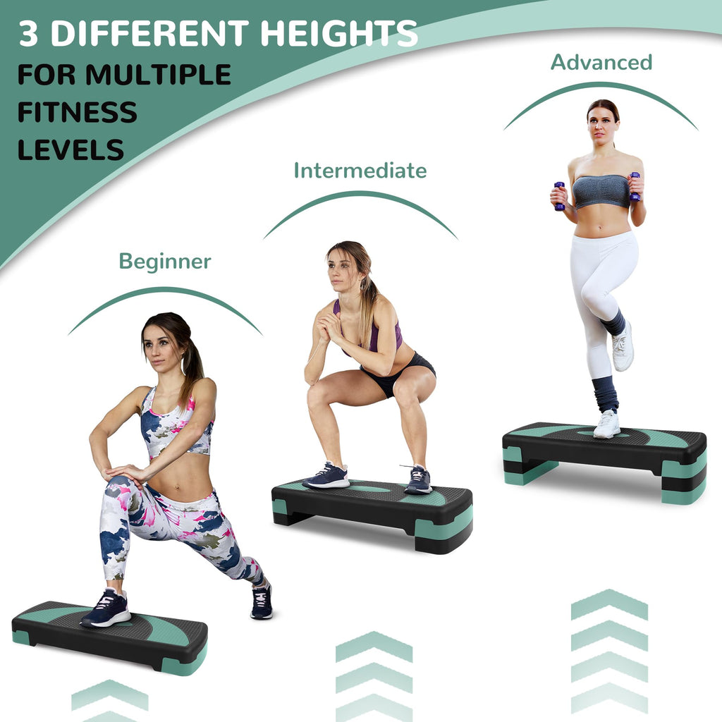 BalanceFrom 31-inch Aerobic Step Platform Trainer with 3 Adjustable Risers