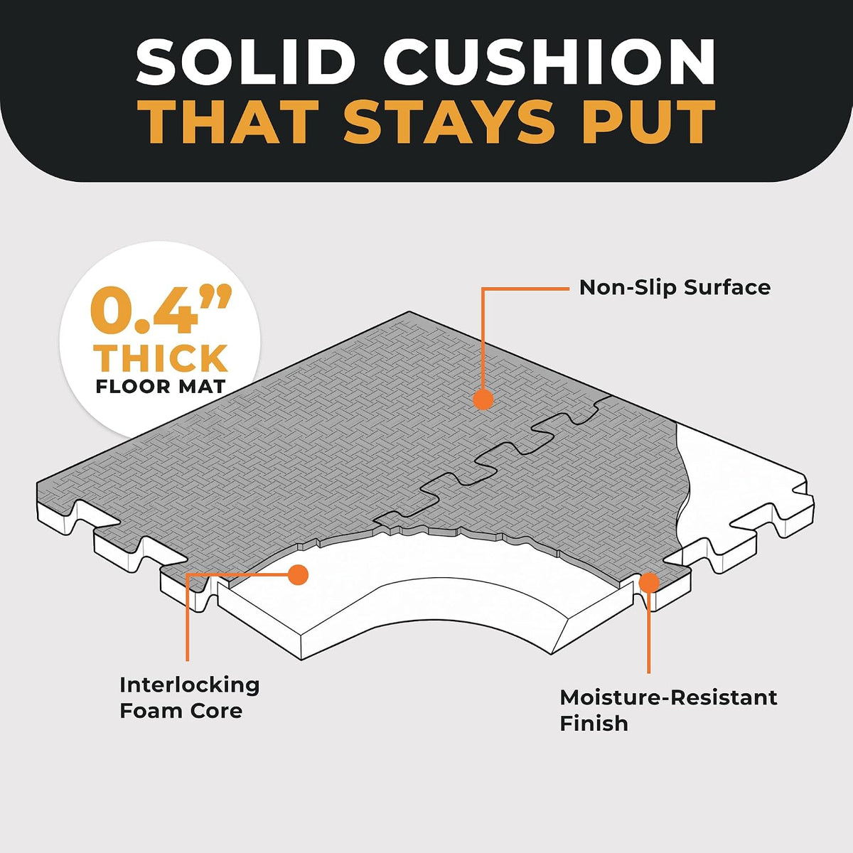 BalanceFrom Play Tile Mat 0.4 Inch Thick, EVA Interlocking Foam Floor