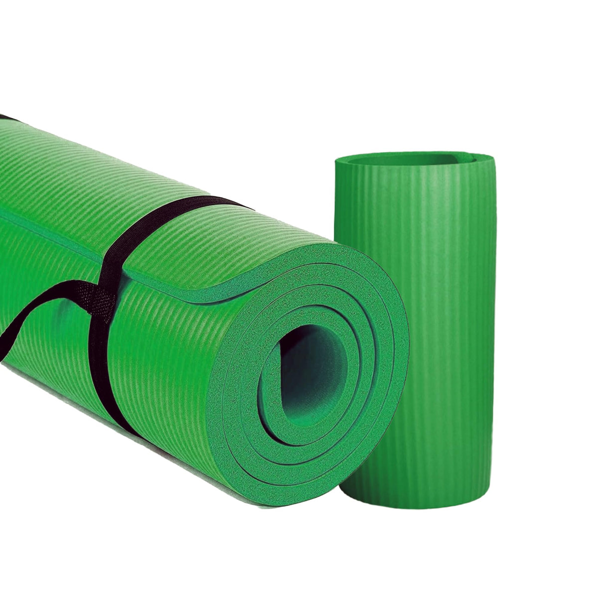 BalanceFrom 71x24 Inches Yoga Mat with Knee Pad and Optional Blocks – Extra 1-Inch Thick Non-Slip Foam with Anti-Tear Surface and Carrying Strap for Home, Studio, or Gym Workouts