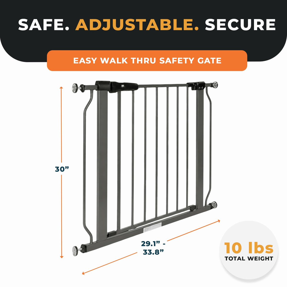 BalanceFrom Easy Walk-Thru Baby Safety Gate, Fits 29.1" to 33.8" Openings