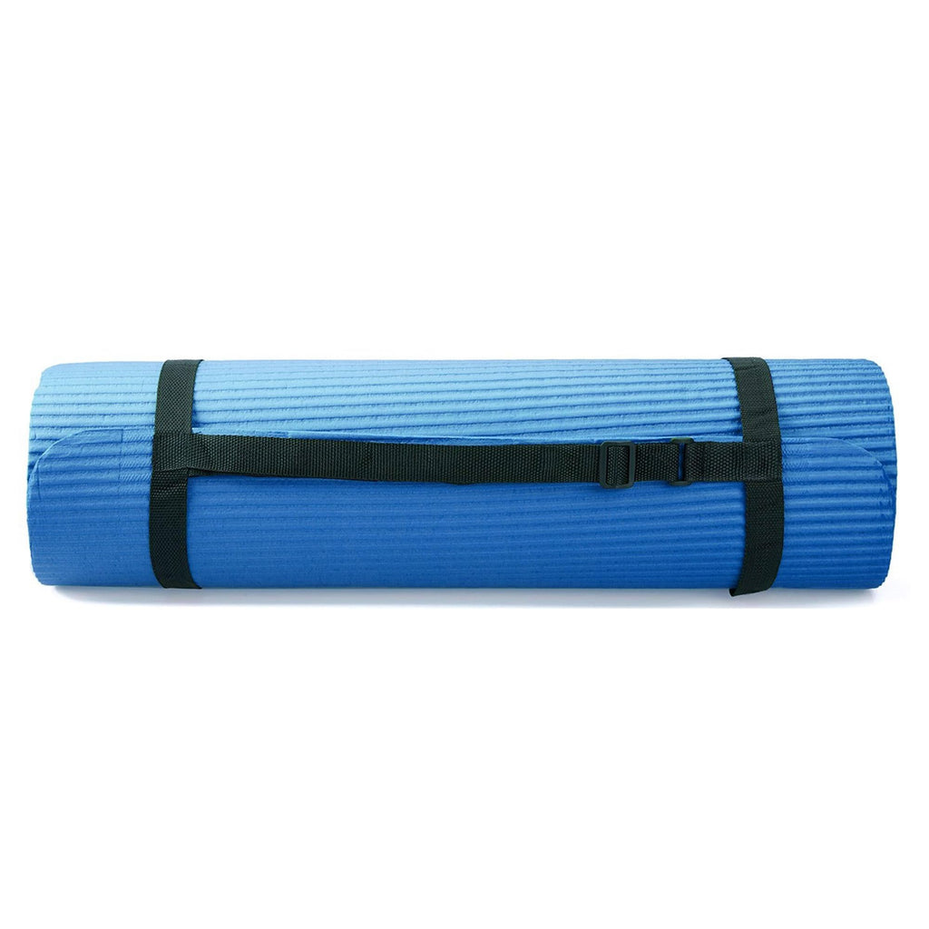 BalanceFrom 7-Piece Yoga Set with 71x24x0.5 Inches Extra Thick Mat and Carrying Sling – Includes 2 Blocks, Stretch Strap, 2 Towels, and Knee Pad for Home, Studio, and Gym Workouts
