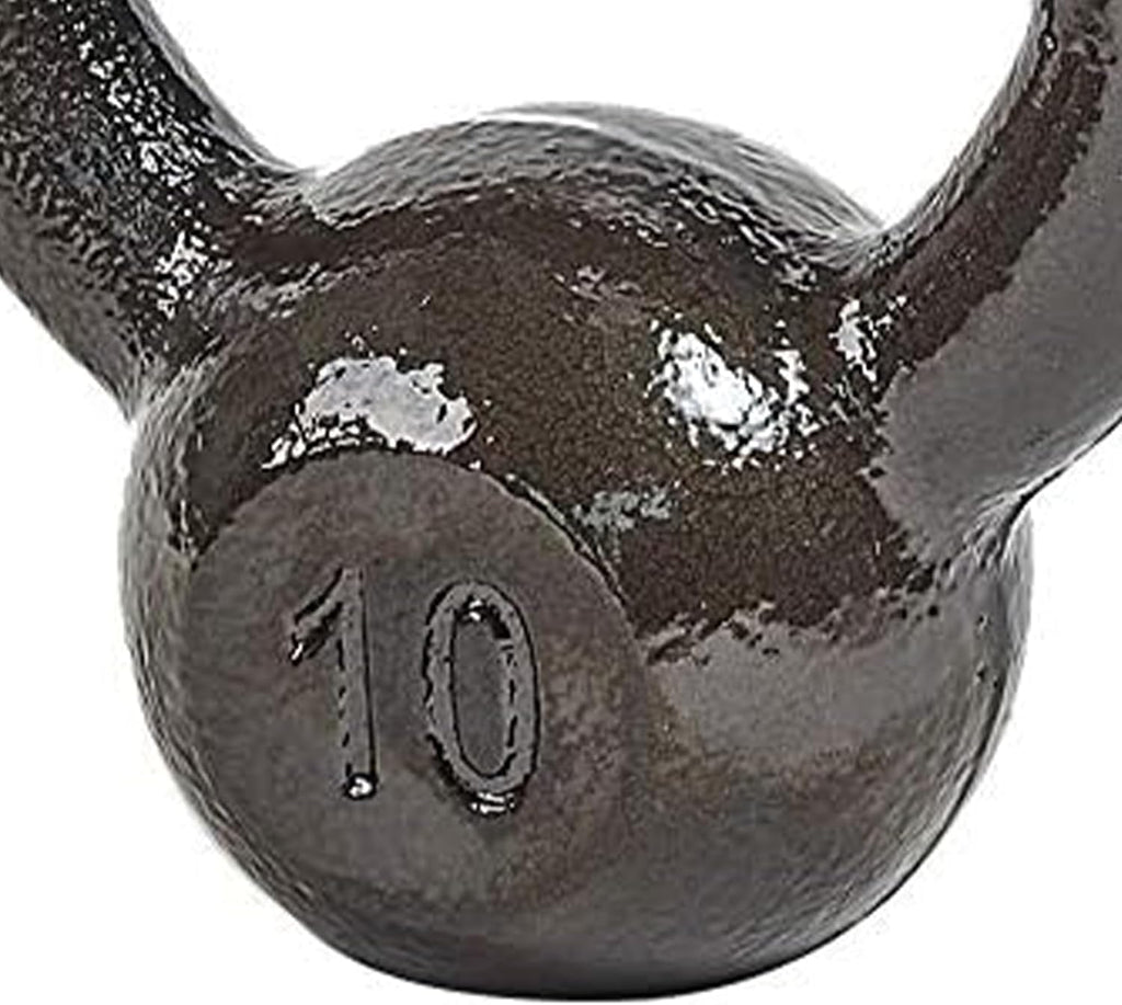 BalanceFrom Cast Iron Kettlebell for Home Gym Strength Training with Textured Wide Handle, 10-100Lb, Single