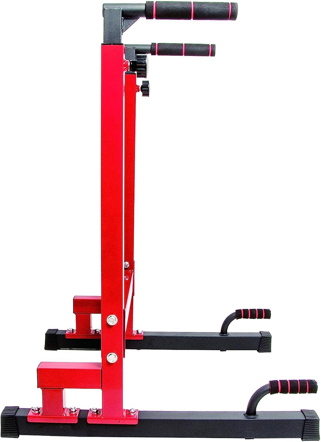 BalanceFrom Steel Frame Dip Station with Adjustable Height, 500 Pound Weight Capacity – Upper Body Workout Home Gym Equipment for Triceps, Push & Pull Ups, Leg Raises, and Bench Press