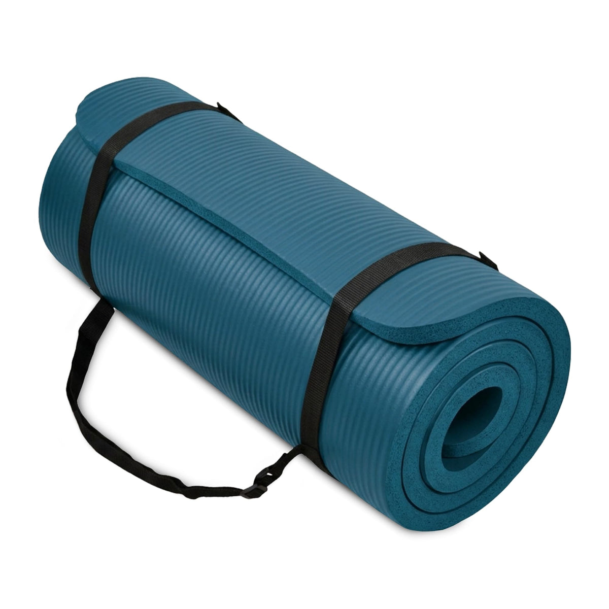 BalanceFrom All Purpose 1-Inch Extra Thick High Density Anti-Tear Exercise Yoga Mat with Carrying Strap, Multiple Colors
