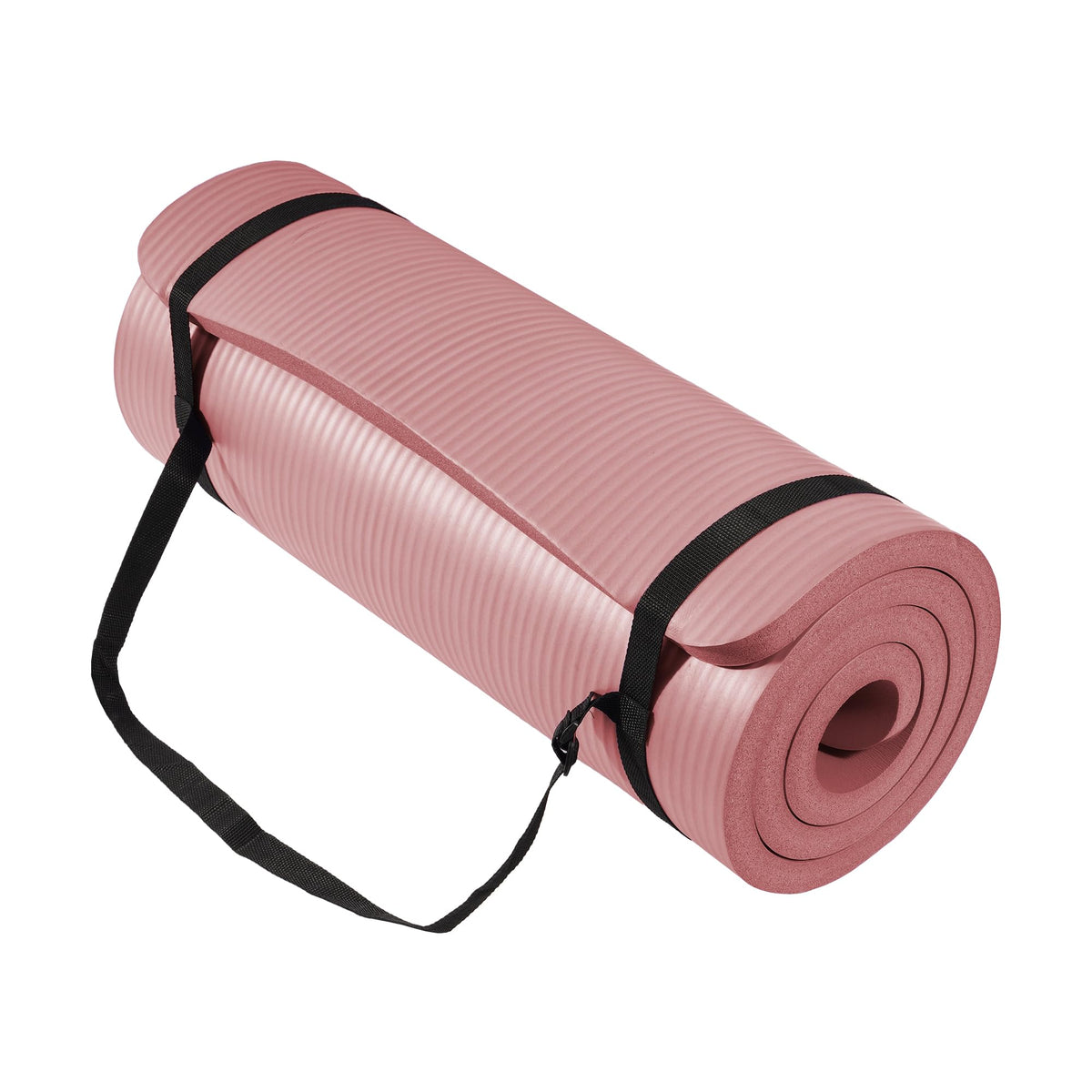 BalanceFrom All Purpose 1-Inch Extra Thick High Density Anti-Tear Exercise Yoga Mat with Carrying Strap, Multiple Colors