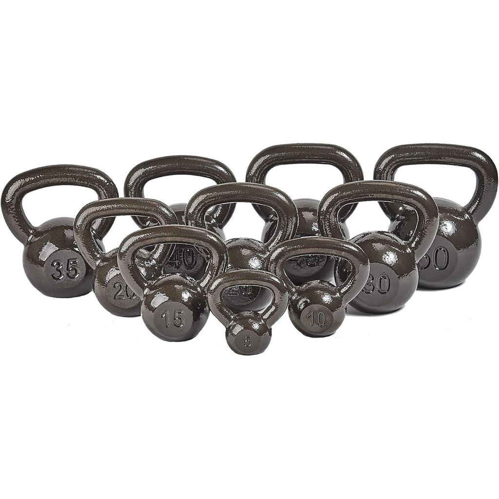BalanceFrom Cast Iron Kettlebell for Home Gym Strength Training with Textured Wide Handle, 10-100Lb, Single