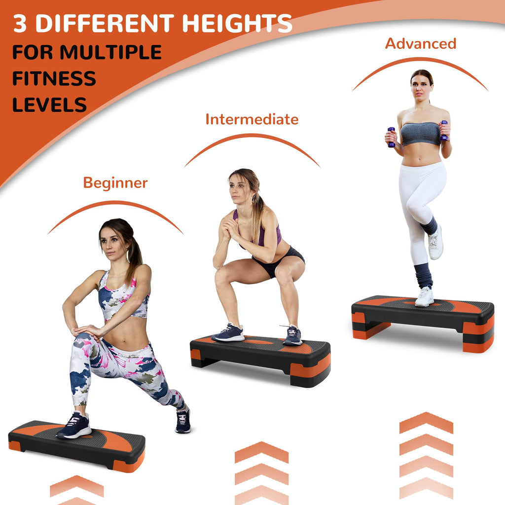 BalanceFrom 31-inch Aerobic Step Platform Trainer with 3 Adjustable Risers