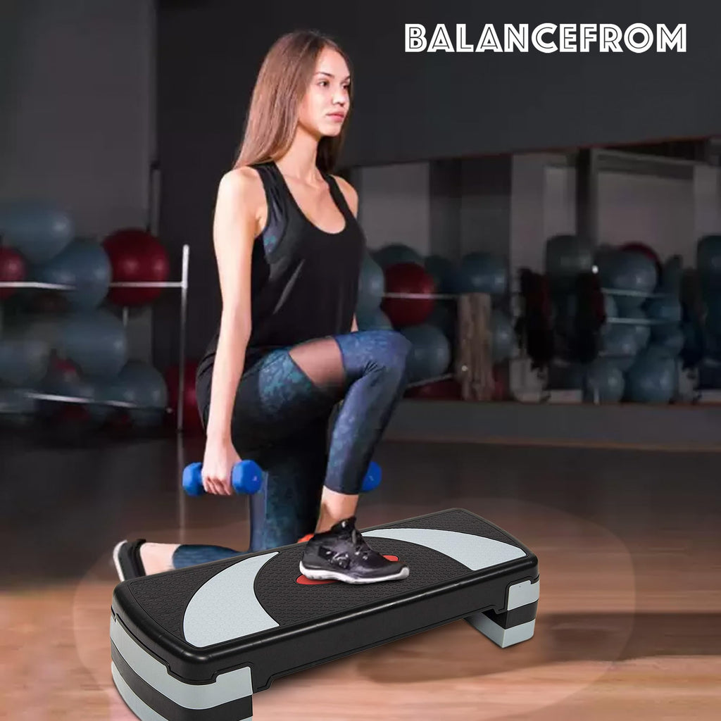 BalanceFrom 31-inch Aerobic Step Platform Trainer with 3 Adjustable Risers
