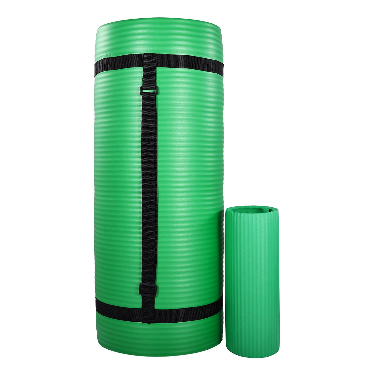 BalanceFrom 71x24 Inches Yoga Mat with Knee Pad and Optional Blocks – Extra 1-Inch Thick Non-Slip Foam with Anti-Tear Surface and Carrying Strap for Home, Studio, or Gym Workouts