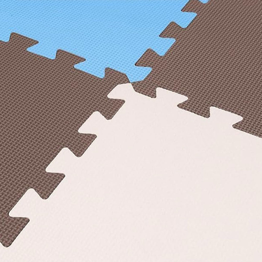 BalanceFrom 16-Pack 12x12 Inches EVA Interlocking Foam Play Tile Mat, Cream/Gray/Beige – 0.4-Inch Thick Non-Slip Puzzle Flooring for 16 Square Feet in Playroom, Nursery, or Playpen at Home