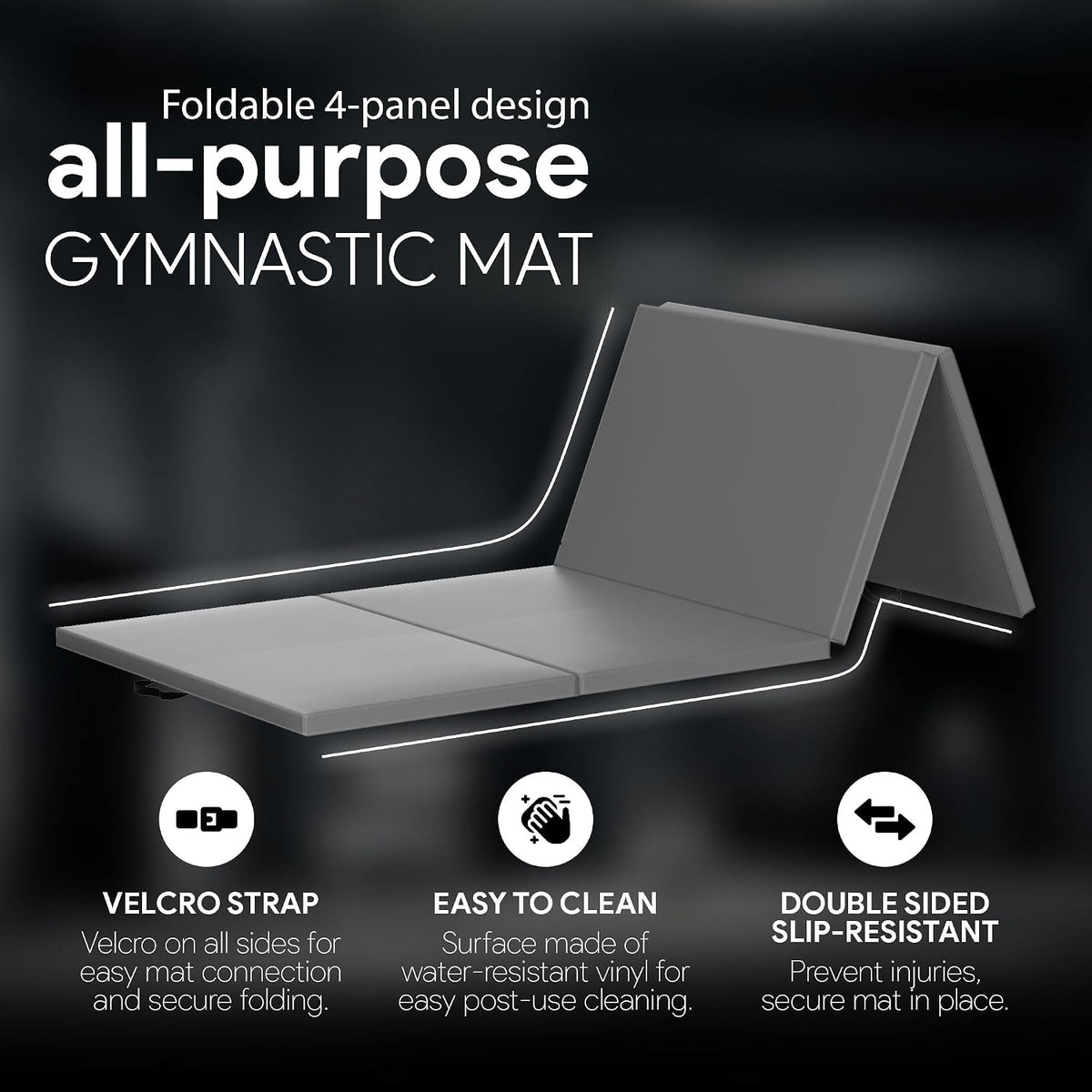 BalanceFrom 10x4 Feet 4-Panel Folding Gymnastics Mat – 2-Inch Thick Pad