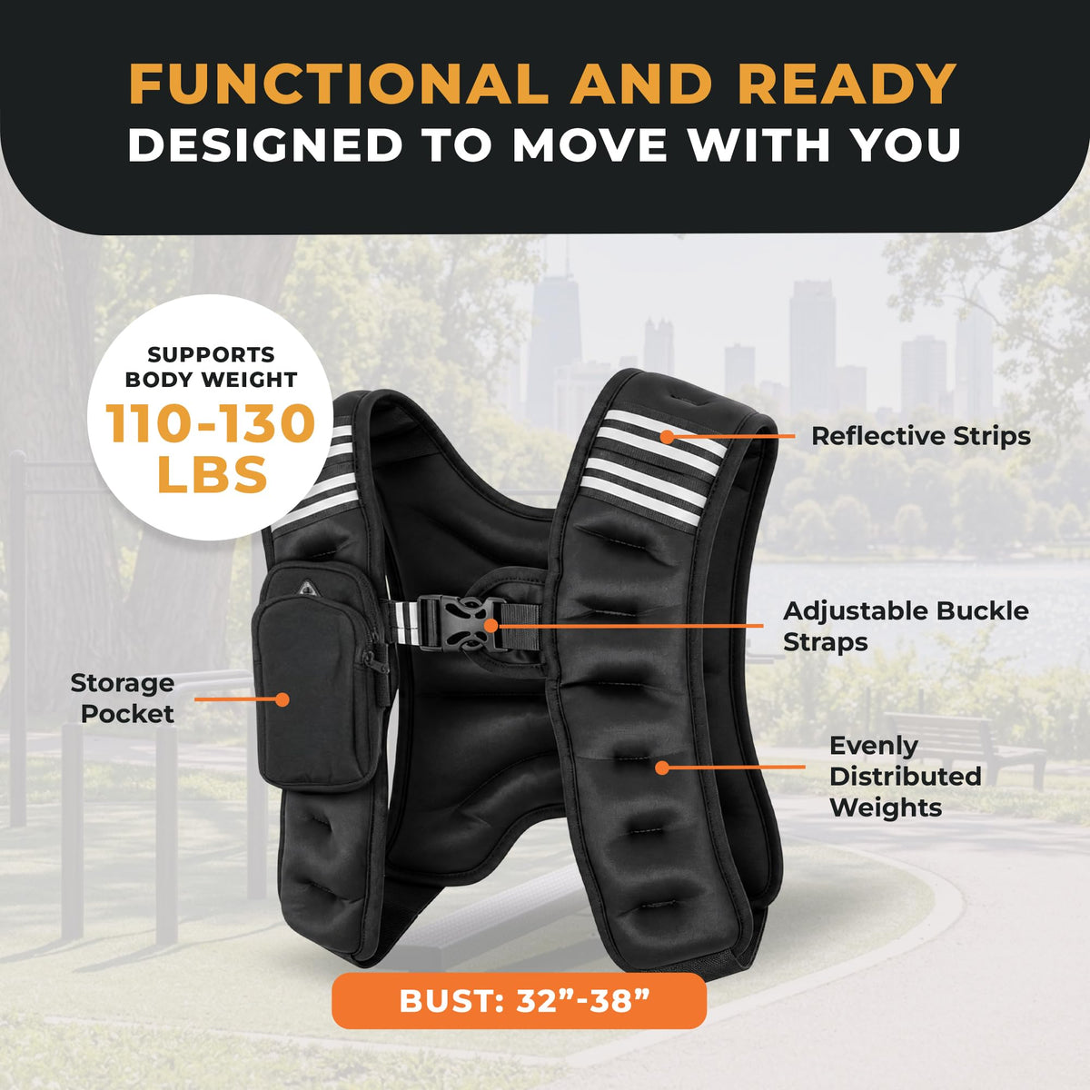 BalanceFrom Tactical Vest Quick Release Lightweight Vest Adjustable Breathable Weighted Vest for Training