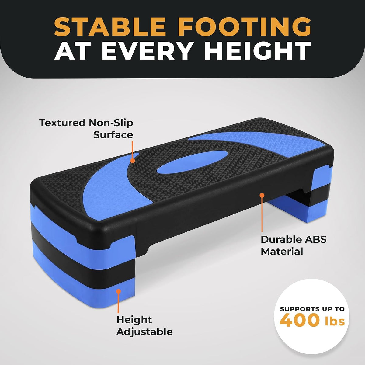 BalanceFrom 31-inch Aerobic Step Platform Trainer with 3 Adjustable Risers