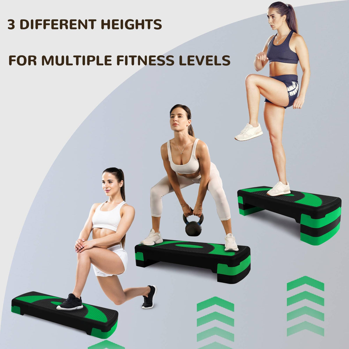 BalanceFrom 31-inch Aerobic Step Platform Trainer with 3 Adjustable Risers