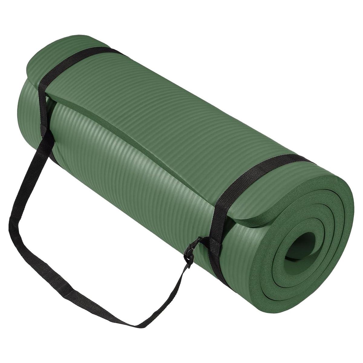 BalanceFrom All Purpose 1-Inch Extra Thick High Density Anti-Tear Exercise Yoga Mat with Carrying Strap, Multiple Colors