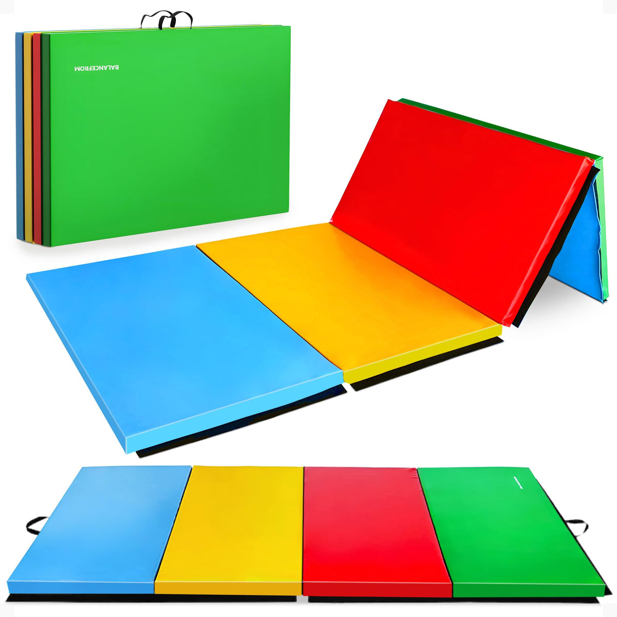 BalanceFrom 10x4 Feet 4-Panel Folding Gymnastics Mat – 2-Inch Thick Pad