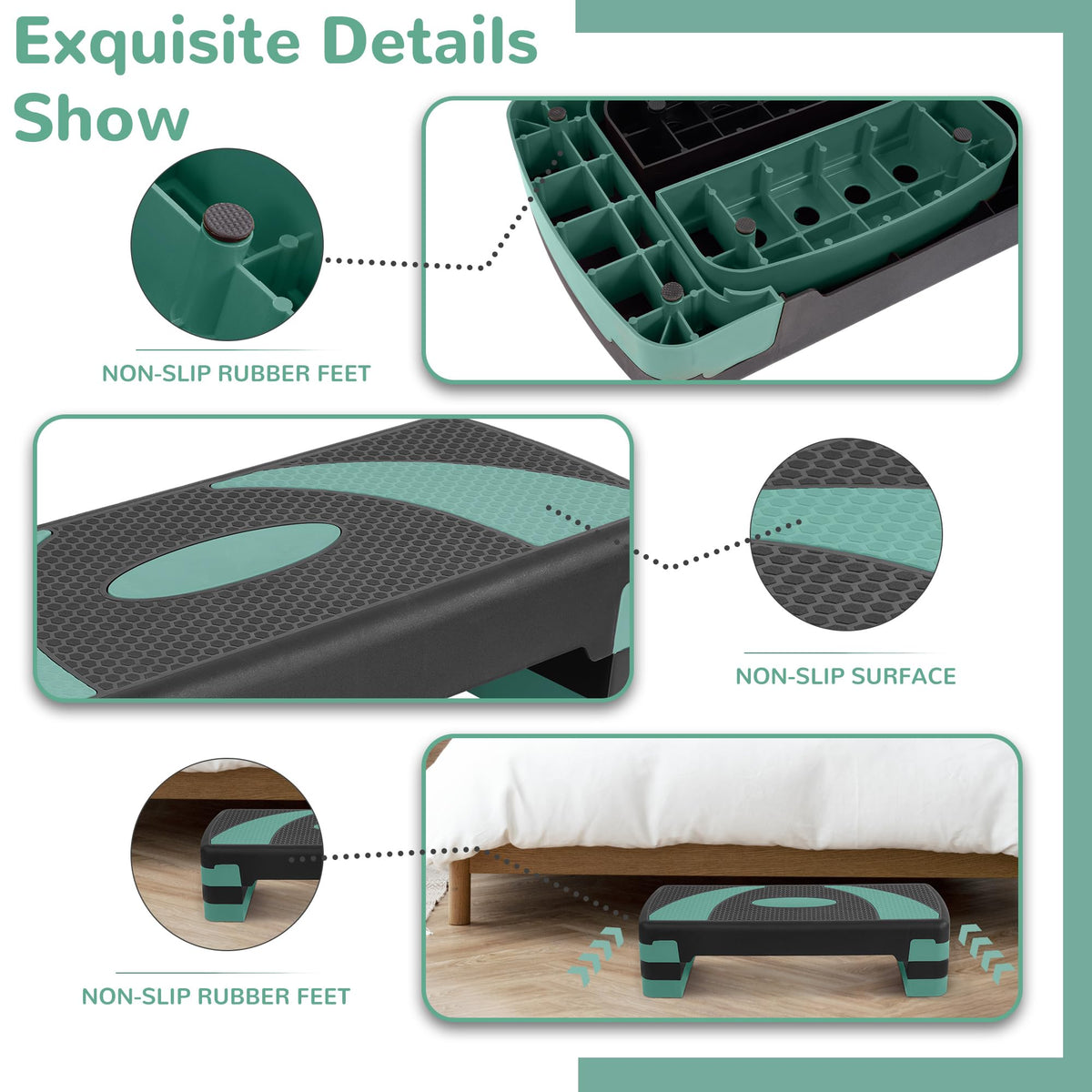 BalanceFrom 31-inch Aerobic Step Platform Trainer with 3 Adjustable Risers