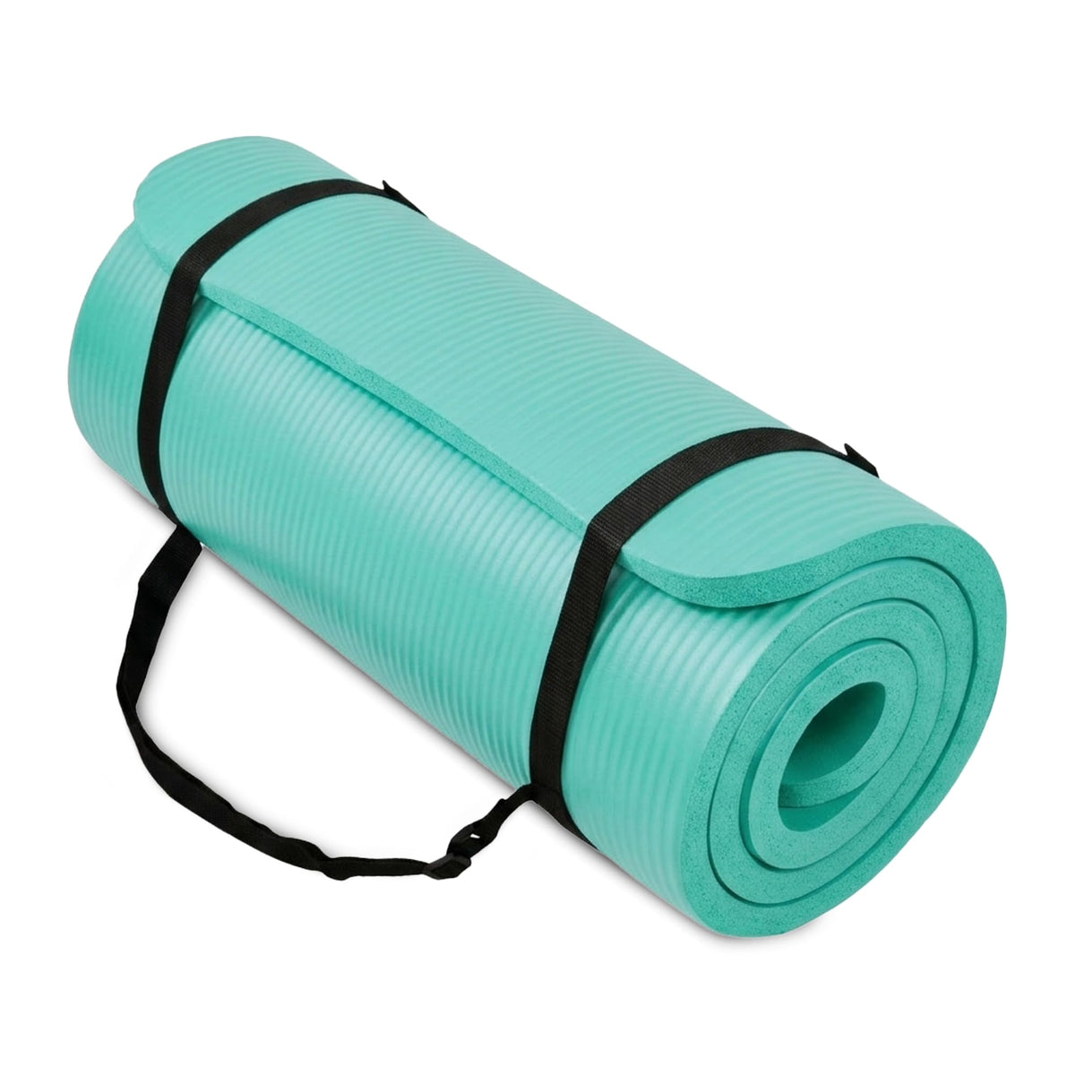 BalanceFrom All Purpose 1-Inch Extra Thick High Density Anti-Tear Exercise Yoga Mat with Carrying Strap, Multiple Colors