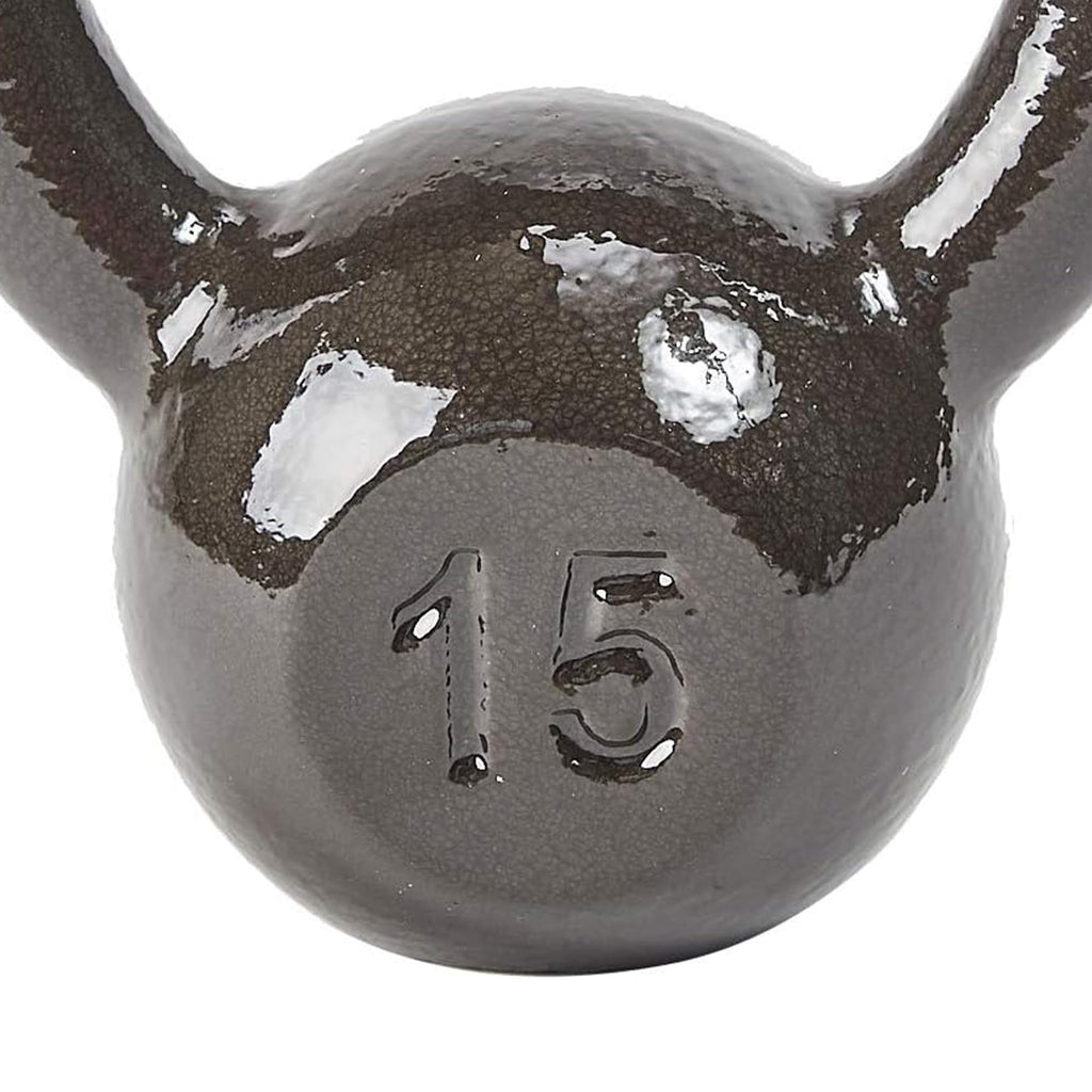 BalanceFrom Cast Iron Kettlebell for Home Gym Strength Training with Textured Wide Handle, 10-100Lb, Single