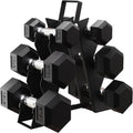 BalanceFrom Premium Rubber Encased Hex Dumbbell Sets, 46LBS Set, 60LBS Set, 100LBS Set