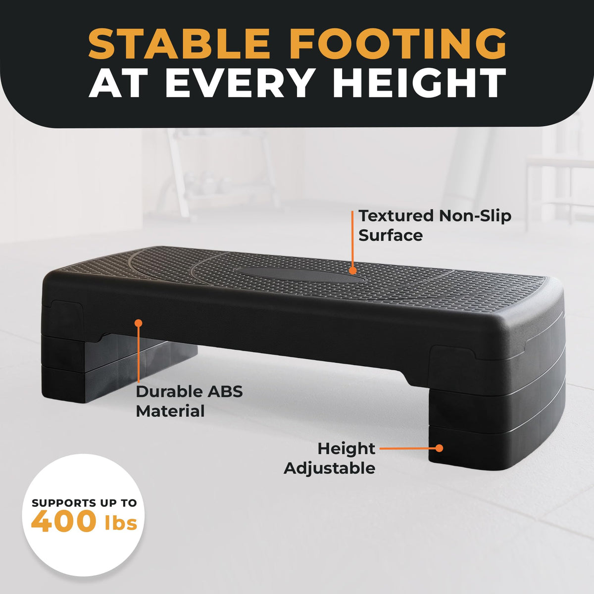 BalanceFrom 31-inch Aerobic Step Platform Trainer with 3 Adjustable Risers
