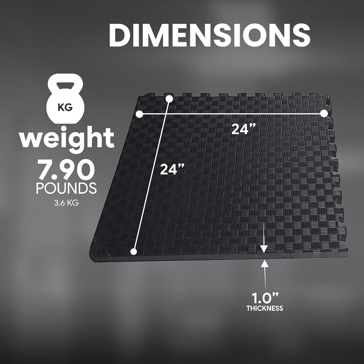 BalanceFrom 2-Pack 6-Count 24x24x1 Inch EVA Interlocking Foam Exercise Tile Mat, Black – Non-Slip Puzzle Flooring for Home Gym, Fitness Studio, or Playroom