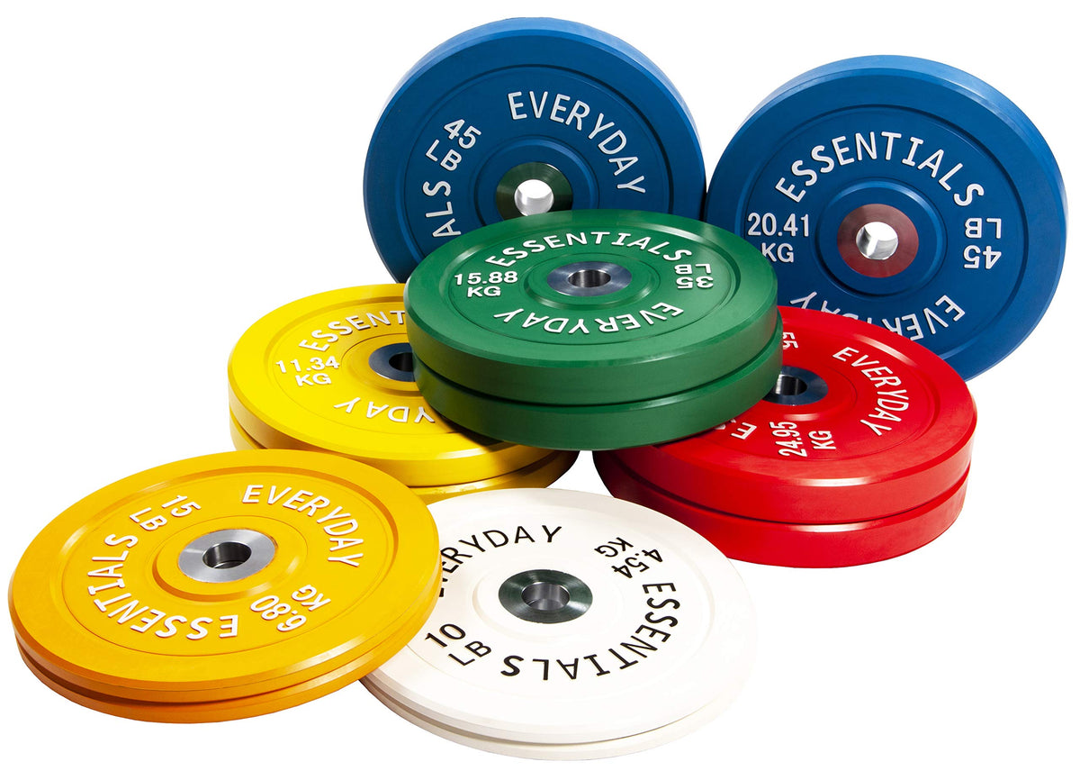BalanceFrom Color Coded Olympic Bumper Plate Weight Plate with Steel Hub